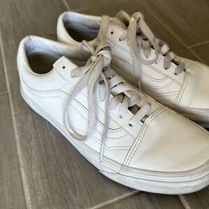 White Leather Vans Women’s Size 9